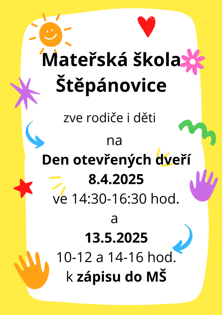 Den otevřených dveří a zápis do MŠ
